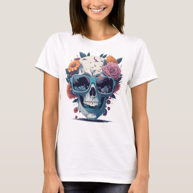 Pastel Flower Skull T-Shirt (Front)