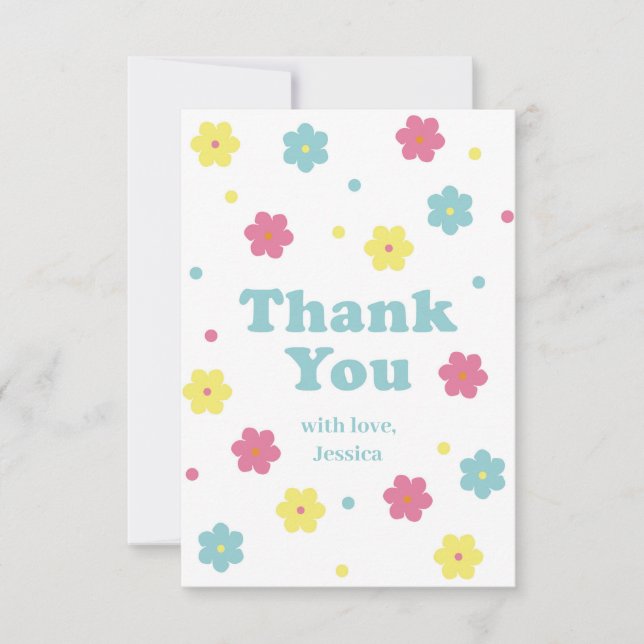 Pastel Flower Thank You Card (Front)