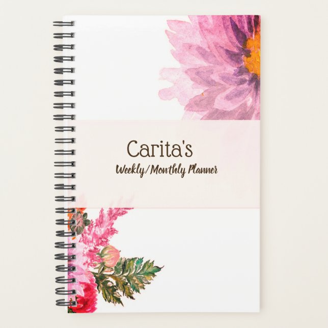 Pastel Flower Weekly/Monthly Planner (Front)