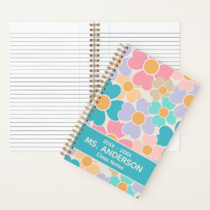 Pastel Flowers Academic Year Personalised Notebook