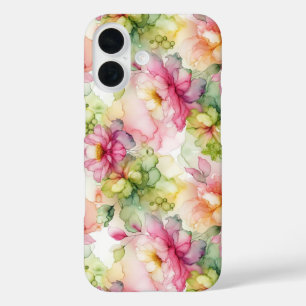 Pastel Flowers Alcohol Ink Illustration  iPhone 16 Case