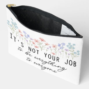 PASTEL FLOWERS AND MOTIVATIONAL STATEMENT ACCESSORY POUCH