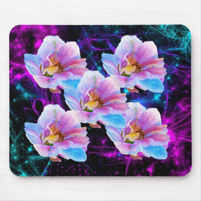 Pastel Flowers and stars Mousepad (Front)