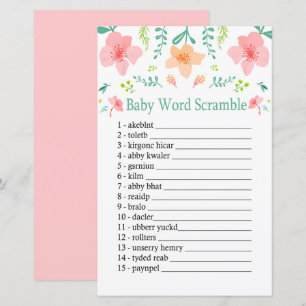 Pastel flowers Baby word scramble game