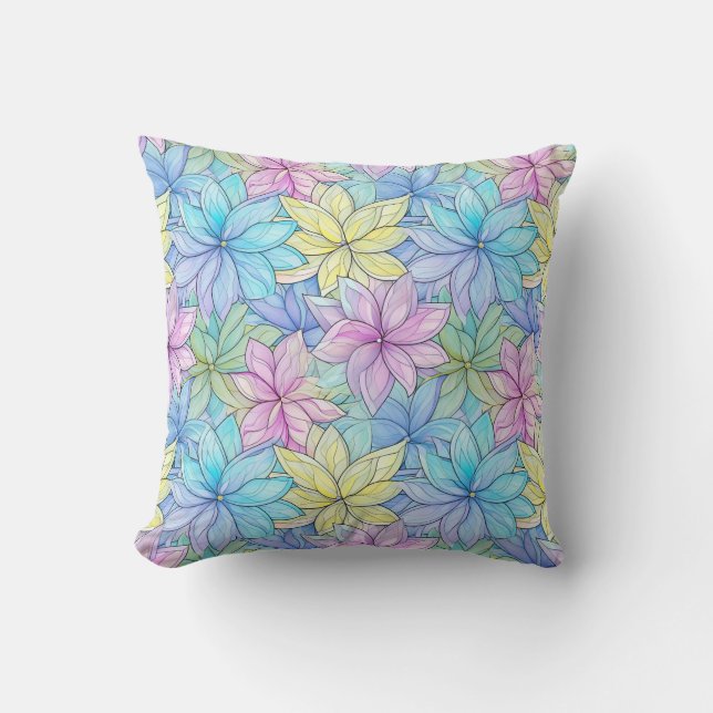 Pastel Flowers Cushion (Front)