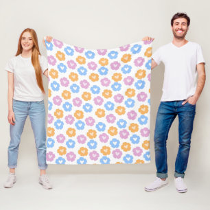 Pastel Flowers Fleece Blanket