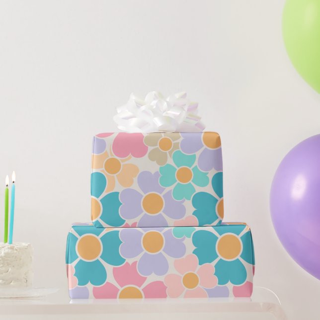 Pastel Flowers Gift Wrap (Party Gifts)
