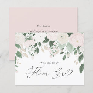 Pastel Flowers Glitter Will You Be My Flower Girl Invitation