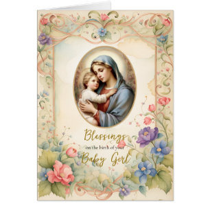 Pastel Flowers Gold Frame Congratulations New Baby