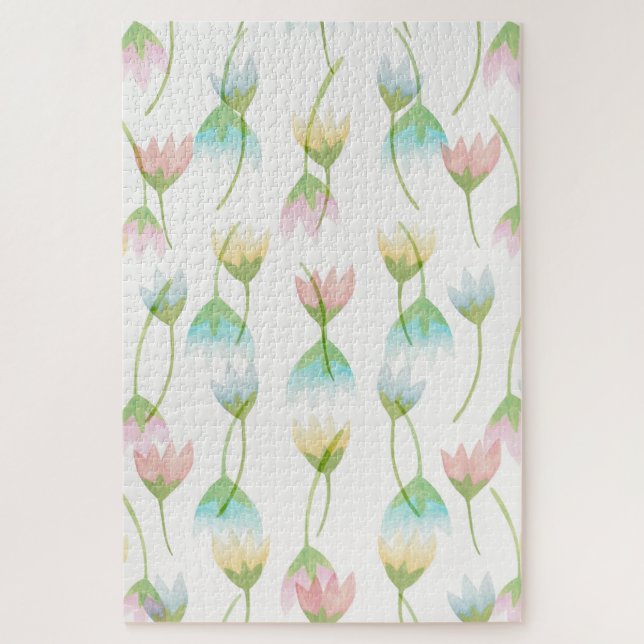 Pastel Flowers Impossible Jigsaw Puzzle (Vertical)