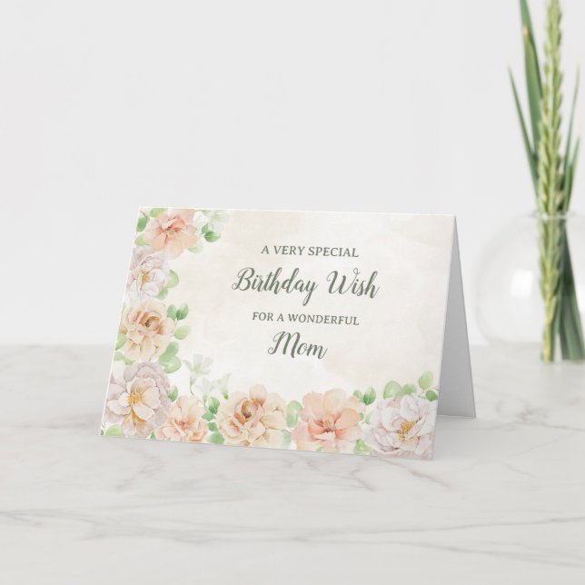 Pastel Flowers Mum Birthday Card (Front)