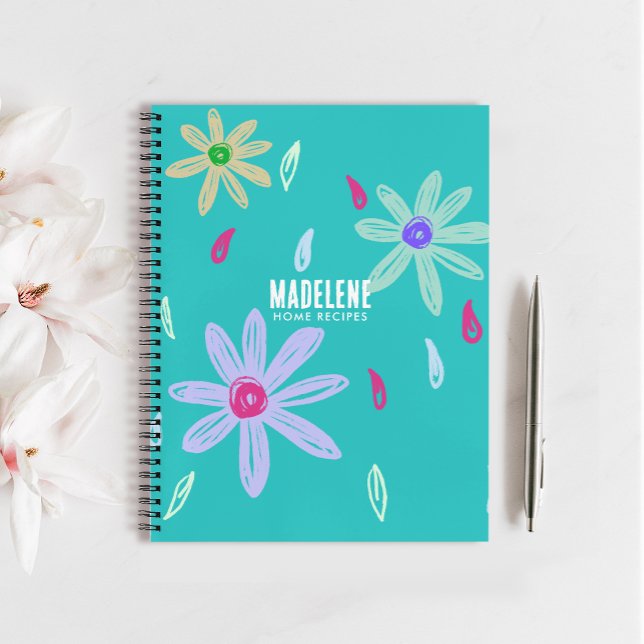 Pastel Flowers | Name Monogram | Tosca Recipe Notebook (Creator Uploaded)