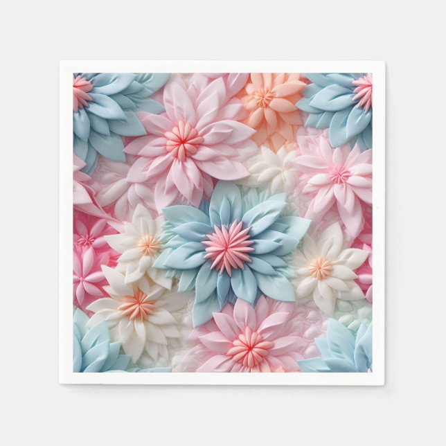 Pastel Flowers Napkin (Front)