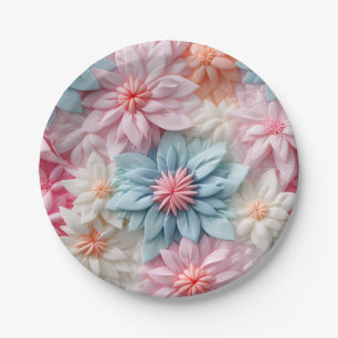 Pastel Flowers Paper Plate