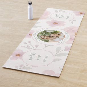Pastel Flowers & Photo - Personalized Mother’s Day Yoga Mat