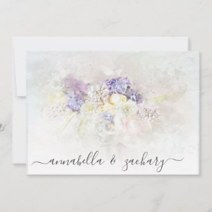*~* Pastel Flowers PHOTO RSVP QR AR26 WEDDING Invitation