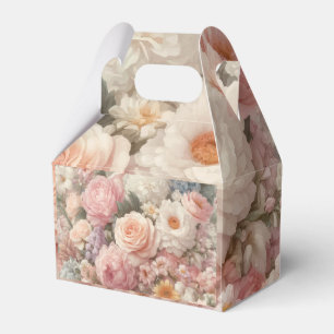 Pastel Flowers Shabby Chic Rose Floral Wedding Favour Box
