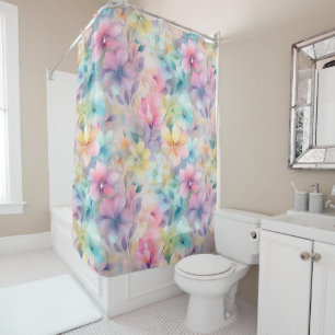 Pastel Flowers Shower Curtain
