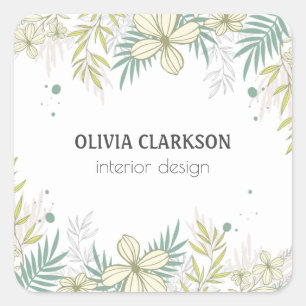 Pastel Flowers Square Sticker