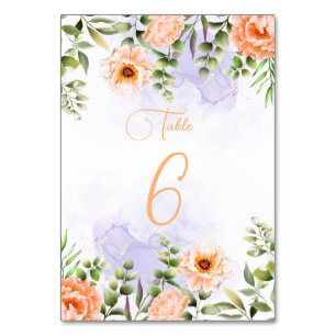 Pastel Flowers Table Number