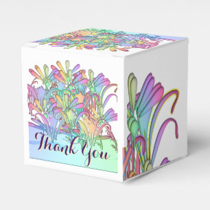 Pastel Flowers Thank You Wedding Reception    Favour Box