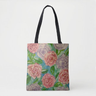 Pastel flowers tote bag