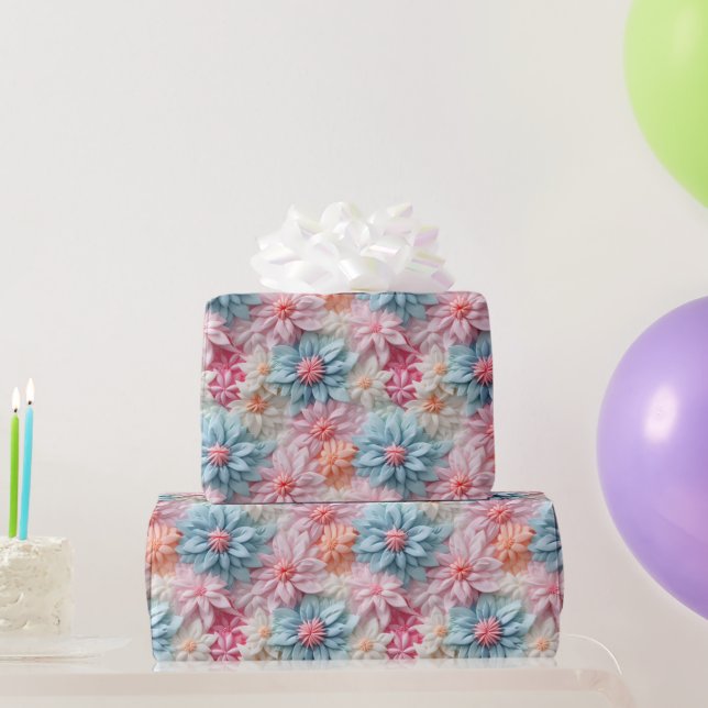 Pastel Flowers Wrapping Paper (Party Gifts)