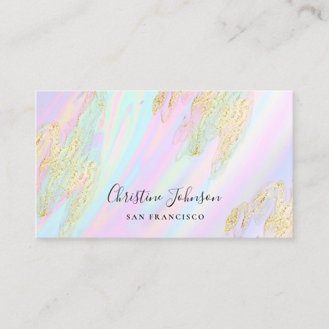 pastel fluid marble background business card (Front)