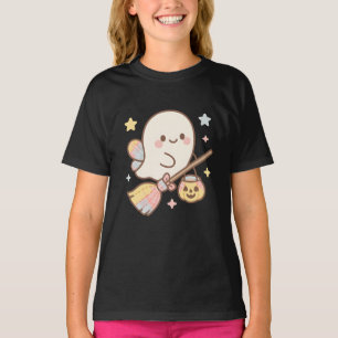 Pastel Flying Ghost Kids T-Shirt Cute Kawaii
