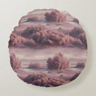 "Pastel Fog Party (Yes, Fog Can Party)" Round Cushion