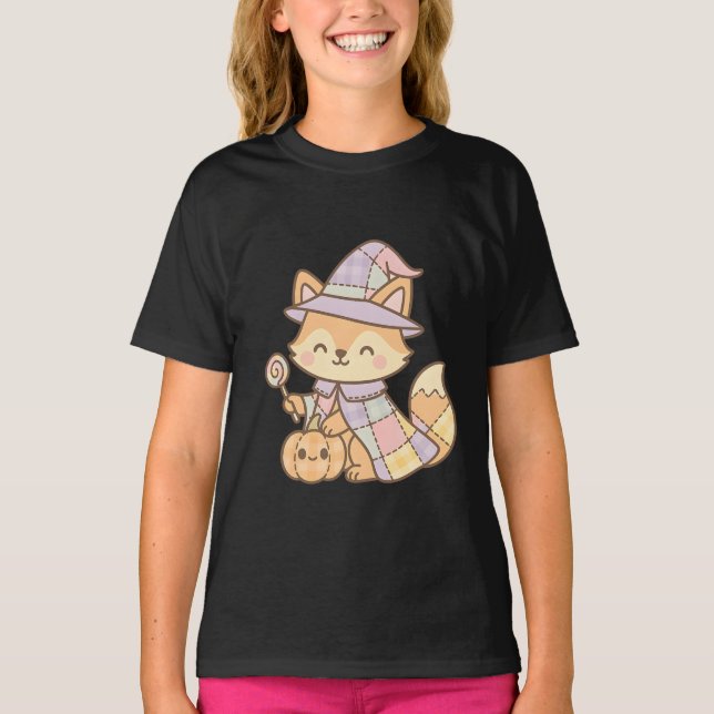 Pastel Fox Witch Kids T-Shirt | Cute Kawaii (Front)