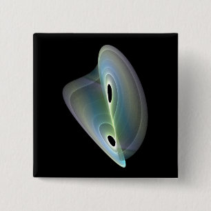 pastel fractal 15 cm square badge