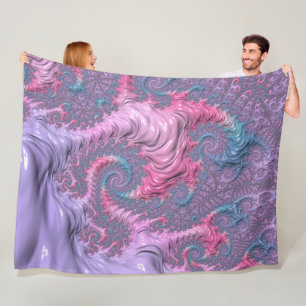 Pastel Fractal Fleece Blanket