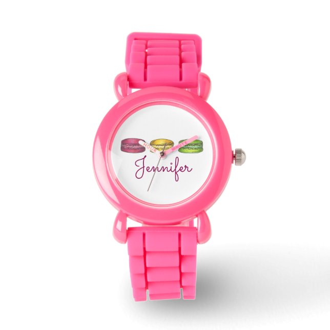 Pastel French Macaron Bakery Pastry Cookies Foodie Watch (Front)