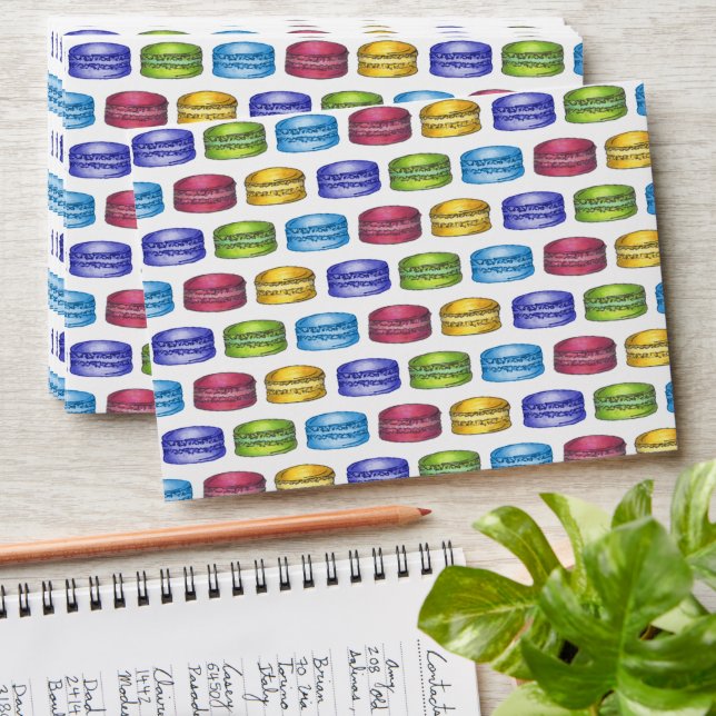 Pastel French Macaron Cookie Pastry Bridal Shower Envelope (Stacked)