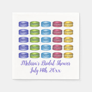 Pastel French Macaron Cookie Pastry Bridal Shower Napkin
