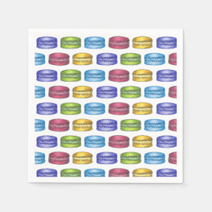 Pastel French Macaron Cookie Pastry Bridal Shower Napkin