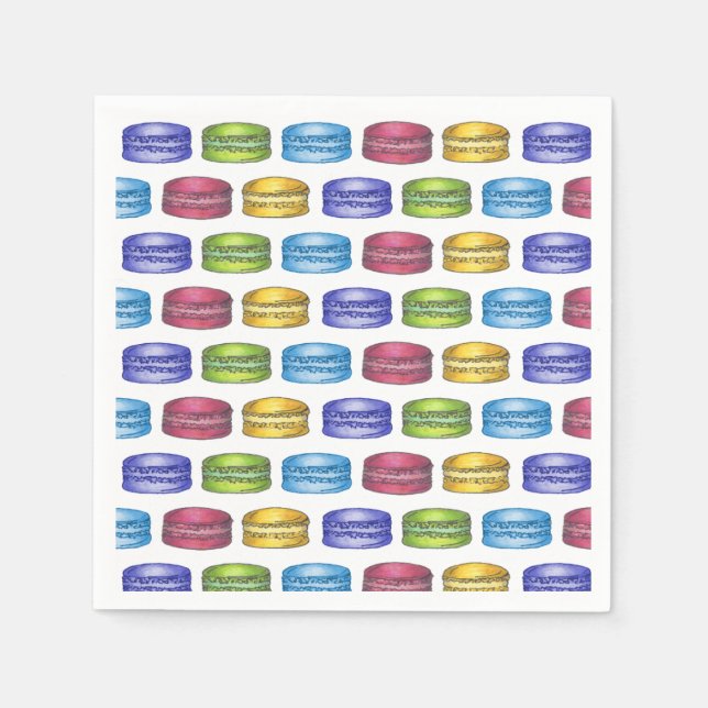 Pastel French Macaron Cookie Pastry Bridal Shower Napkin (Front)