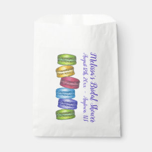Pastel French Macaron Cookie Stack Bridal Shower Favour Bags