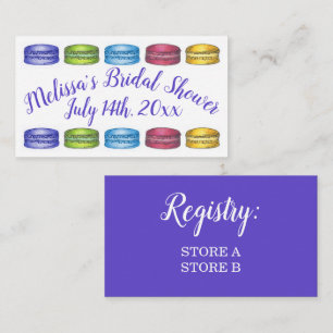 Pastel French Macaron Cookies Bridal Shower Party Enclosure Card