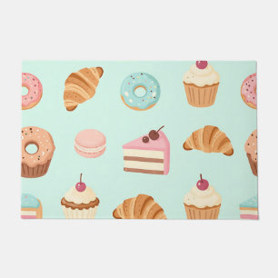 Pastel French Pastries Cute Dessert Pattern Doormat