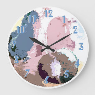 Pastel Fruit Motif Large Clock