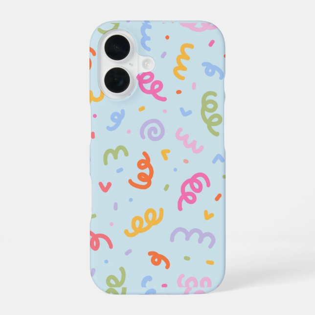 pastel fun background iPhone 16 case (Back)