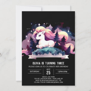Pastel Fun Horse Birthday Invitation