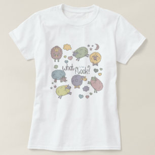 Pastel Funny Pun What the Flock Cute Sheep T-Shirt