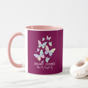 Pastel Galaxy Butterflies Dreamy Aesthetic Mug