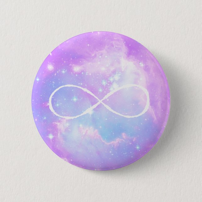 Pastel galaxy infinity loop 6 cm round badge (Front)