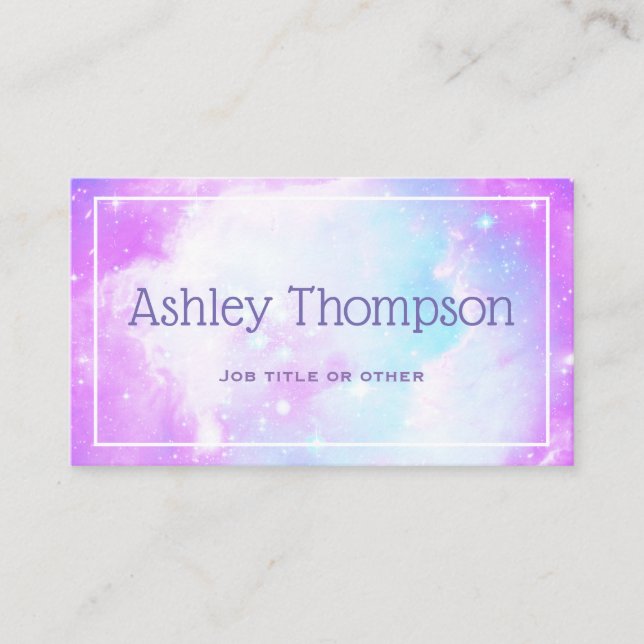 Pastel Galaxy Nebula Business Card (Front)