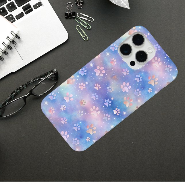 Pastel Galaxy Paw Prints – Cute Cosmic Pet Lover  Case-Mate iPhone Case (Creator Uploaded)