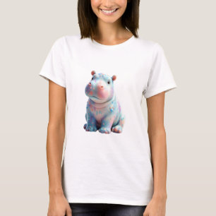 Pastel Galaxy Speckled Hippopotamus Women T-Shirt